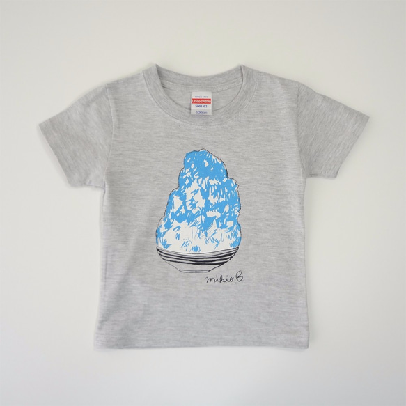 かき氷 ベビー＆キッズＴシャツ BlueHawaii Ash 90 100 110 120 130 140 1枚目の画像