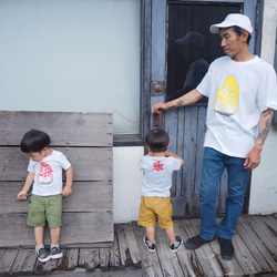 パパとお揃いコーデ3枚セット☆彡 かき氷 メンズ＆キッズベビーTシャツ ☆父の日Gift ☆お得なセット割引☆ 1枚目の画像