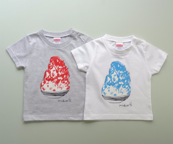 パパとお揃いコーデ3枚セット☆彡 かき氷 メンズ＆キッズベビーTシャツ ☆父の日Gift ☆お得なセット割引☆ 7枚目の画像