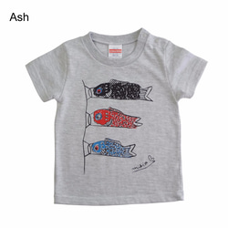 人気色☆こいのぼりベビー 90 Ｔシャツ Ash ☆こどもの日 ♫初節句のお祝いに♫ 端午の節句☆ 2枚目の画像