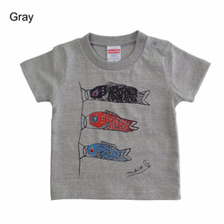 こいのぼりベビー 80 90 Ｔシャツ Gray ☆こどもの日 ♫初節句のお祝いに♫ 端午の節句☆ 4枚目の画像