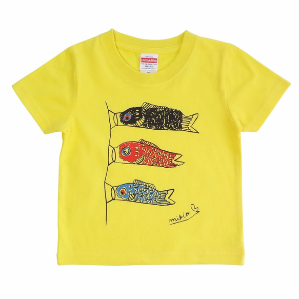 こいのぼりキッズＴシャツ 100 110 120 130 140 150 160 Yellow こどもの日☆ 端午の節句 1枚目の画像