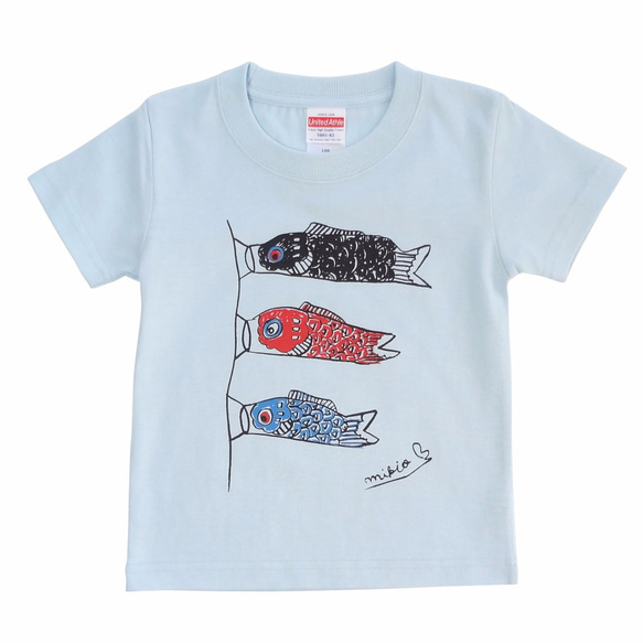 こいのぼりキッズＴシャツ 100 110 120 130 140 150 160 LightBlue こどもの日☆ 1枚目の画像