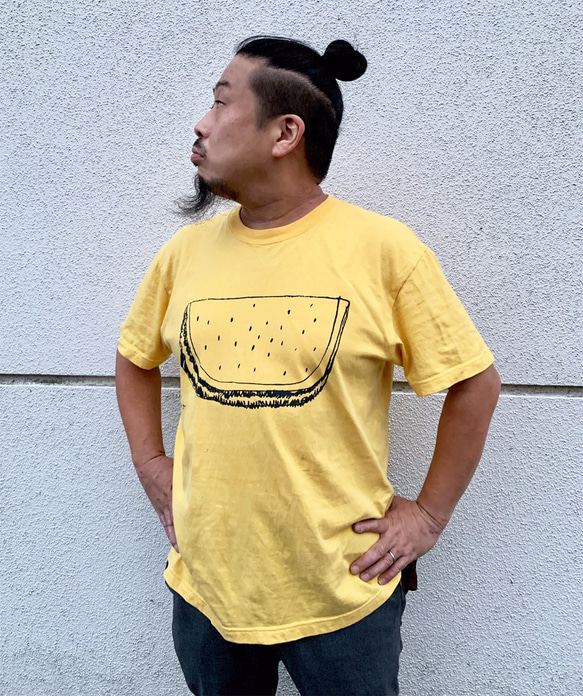 モノクロすいか メンズTシャツ S M L XL 2XL 3XL ☆父の日Gift☆ 6枚目の画像