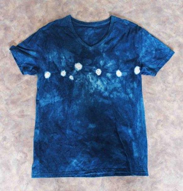 絞り藍染Tシャツ/1　(Mens-L) 3枚目の画像