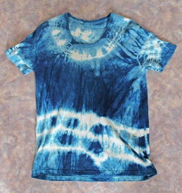 絞り藍染Tシャツ/2　(Mens-L) 2枚目の画像