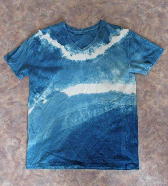 絞り藍染Tシャツ/3　(Mens-M) 3枚目の画像