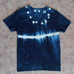 絞り藍染Tシャツ/5　(Mens-L) 3枚目の画像