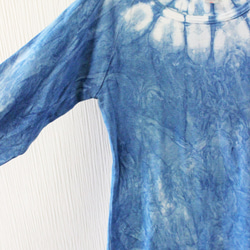 藍染め長袖　綿Tシャツ（ANT-17） 3枚目の画像