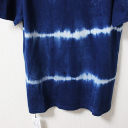 藍染め半袖　綿Tシャツ ユニセックス　L（AHT-12） 4枚目の画像