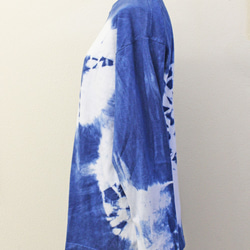 藍染め長袖　綿Tシャツ 　L ユニセックス（ANT-32） 5枚目の画像