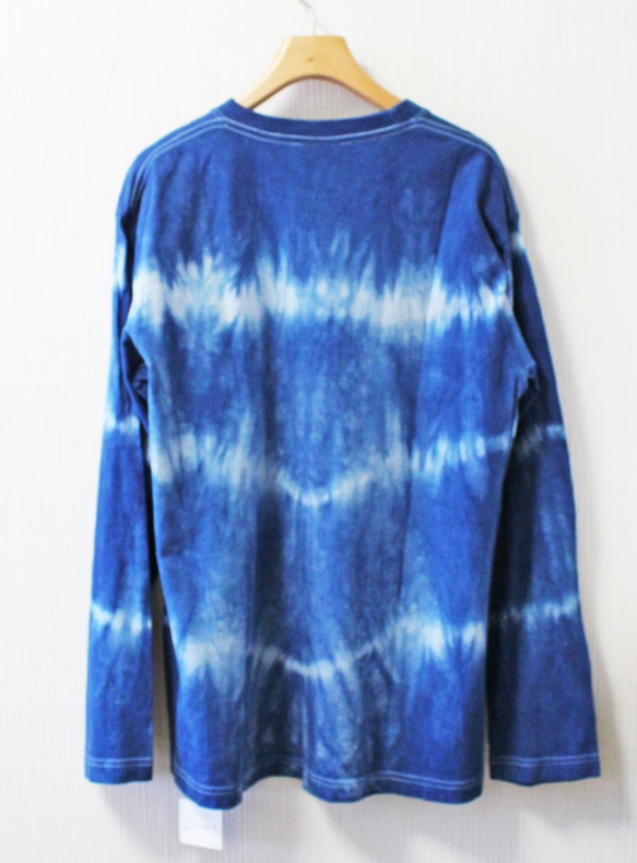 藍染め長袖　綿Tシャツ L ユニセックス メンズ（ANT-35） 2枚目の画像