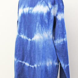 藍染め長袖　綿Tシャツ L ユニセックス メンズ（ANT-35） 4枚目の画像