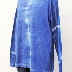 藍染め長袖　綿Tシャツ S ユニセックス メンズ（ANT-36） 6枚目の画像