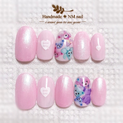 うるふわ♥テディベアネイル ネイルチップ（つけ爪） nailns 通販