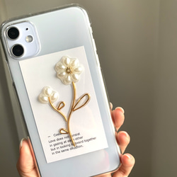 Pearl Flower iPhoneケース　ゴールド　iPhone12 iPhone11 iPhone11pro 2枚目の画像