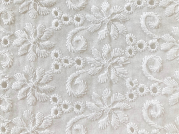 春夏に♪ 50cm〜 W巾 ＃5 フランス エンブロイダリーレース 刺繍生地