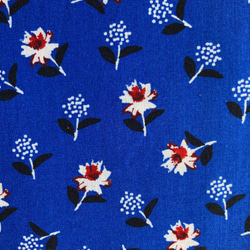 新入荷♪ 50cm〜 ワイド幅 フランス ブルーに白いお花 2枚目の画像
