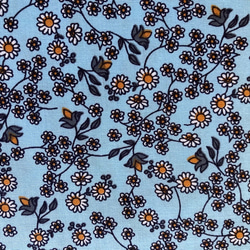 50cm〜 ワイド幅 フランス ブルーに小花柄 ちょっとレトロ♪ 1枚目の画像