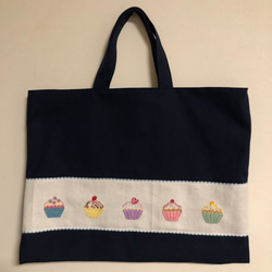 入園・入学グッズ♡レッスンバッグ♡くまさんキルト♡カップケーキ 入園・入学グッズ♡レッスンバッグ♡くまさんキルト♡カップケーキ