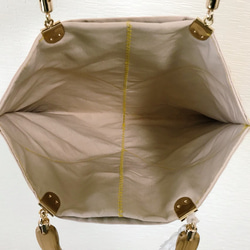 若草&すみれ色のボタニカルハンドバッグ（着物帯リメイク） 4枚目の画像