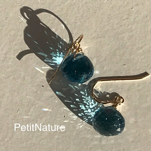 超高品質 スイスブルートパーズのオニオンピアス ピアス（フック