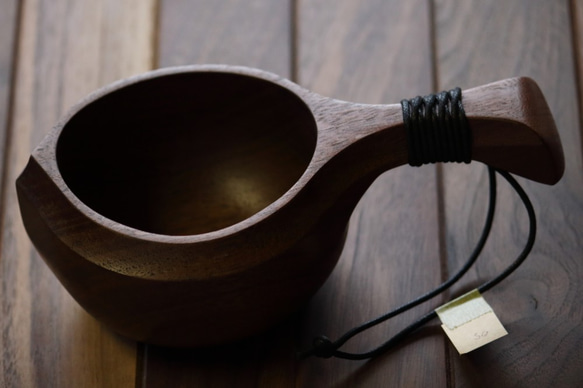 木のマグカップ ククサ KUKSA05 ウォールナット材 キャンプ