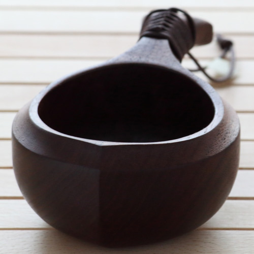 ウォールナット材ククサ 木のマグカップ ククサ KUKSA03 ウォールナット材 キャンプ