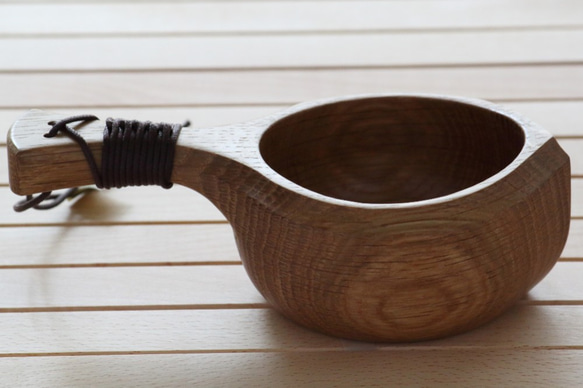 木のマグカップ　ククサ　KUKSA 23　オーク材　キャンプ　アウトドア 1枚目の画像