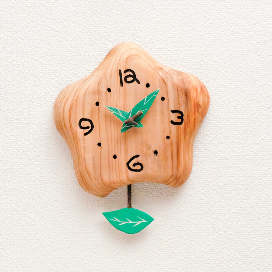 木の手作り振り子掛時計 4,455円