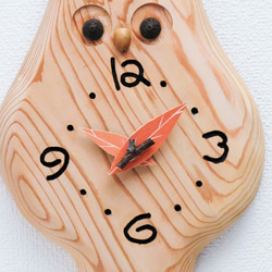 フクロウの掛時計 2枚目の画像
