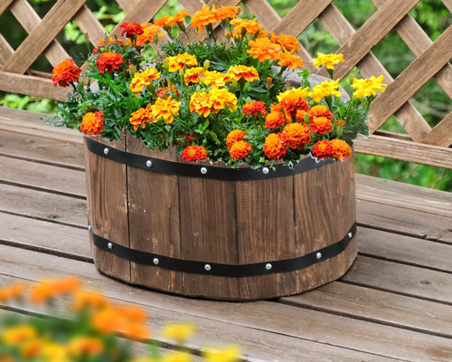 木製楕円形プランター 一輪挿し・花瓶・花器 ウッディーライフonozato