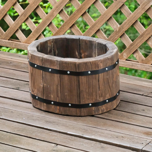 木製楕円形花瓶台 木製楕円形プランター 一輪挿し・花瓶・花器 ウッディーライフonozato