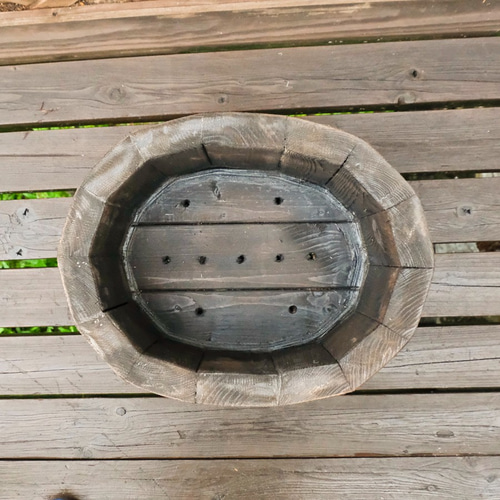 木製楕円形プランター 一輪挿し・花瓶・花器 ウッディーライフonozato