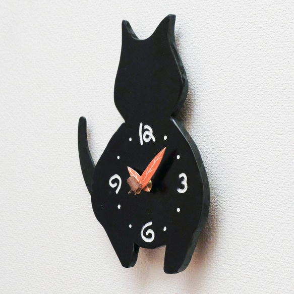 黒猫の掛時計 3枚目の画像
