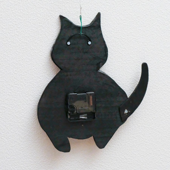 黒猫の掛時計 4枚目の画像