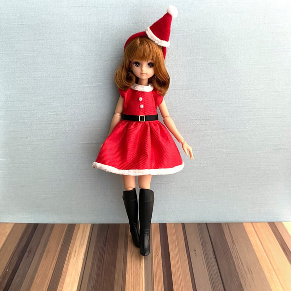 クリスマス リカちゃん サンタワンピ&サンタ帽子カチューシャ