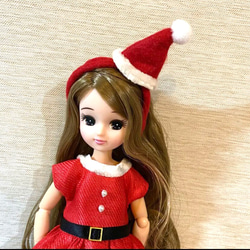 クリスマス　リカちゃん　サンタワンピ&サンタ帽子カチューシャ 6枚目の画像