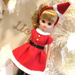 クリスマス　リカちゃん　サンタワンピ&サンタ帽子カチューシャ 8枚目の画像