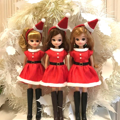 リカちゃん ワンピース *774　クリスマス クリスマスシリーズ】真っ赤なクリスマスドレス | リカコス
