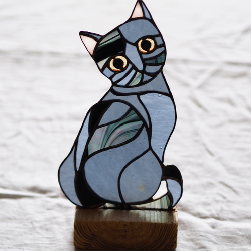 黒猫 猫のステンドグラス その他置物 i_satomi 通販 9010088