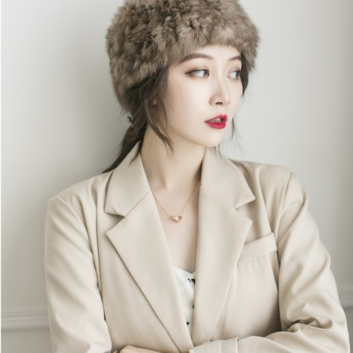 ロシアンセーブル　ヤーン　スヌード new antique fur ¶ ロシアンセーブル編み込みストレッチスヌード/ヘア