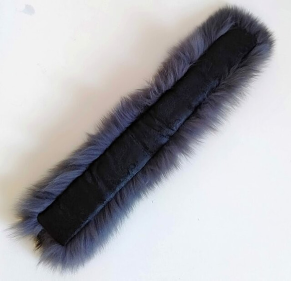 ¶ new antique fur ¶ ダークグレーフォックスマグネット留めショールマフラー 4枚目の画像