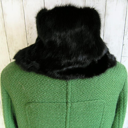 リアルファー ¶ ブラックミンクファーnejiriスヌード「bamila」再販