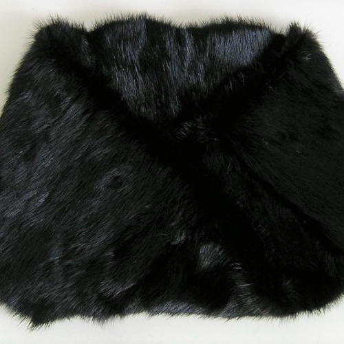 Sale!ハンドメイド♪ブラックミンクのひねりスヌードツヤツヤ！1点限フルスキン リアルファー ¶ ブラックミンクファーnejiriスヌード「bamila」再販