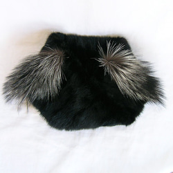 ¶ new antique fur ¶ ダーク（ほぼ黒）ミンク＆シルバーフォックスnejiriスヌード「ardro」 5枚目の画像