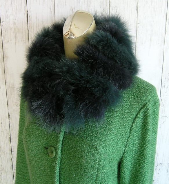 ¶ new antique fur ¶ 青緑染FOXファーnejiriスヌード「bluegreen」本当に最後の再販！ 2枚目の画像