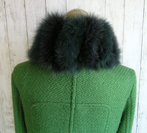 ¶ new antique fur ¶ 青緑染FOXファーnejiriスヌード「bluegreen」本当に最後の再販！ 4枚目の画像