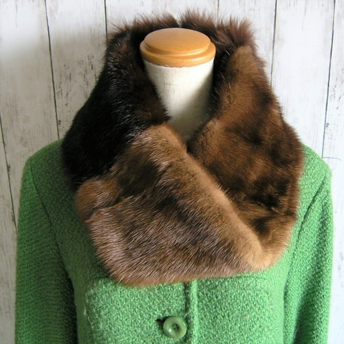 リアルファー ¶ ブラウン系ミンク＆フォックスnejiriスヌード「ququ  