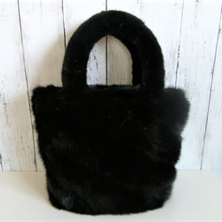 new antique fur ¶ ☆受注生産☆ブラックミンクファー長方形底トート